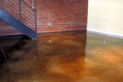 concrete floor with staining