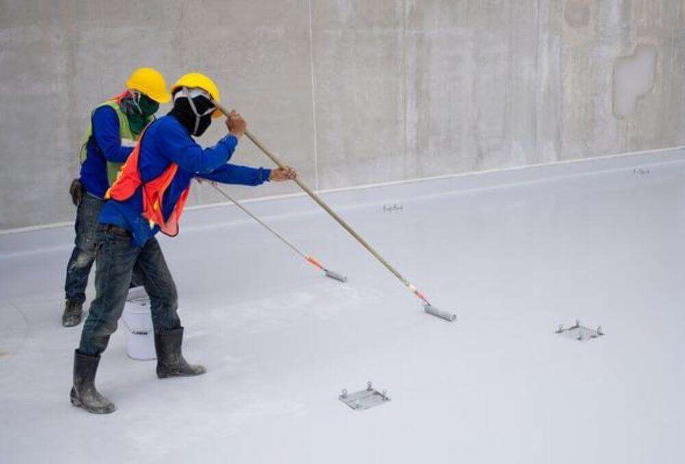 concrete flooring contractors doing a floor resurfacing