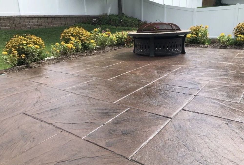 colored concrete patio