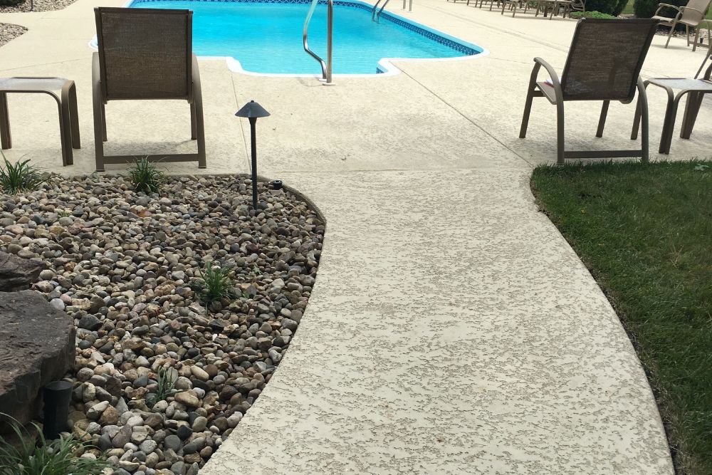 spray knockdown finish walkway to pool